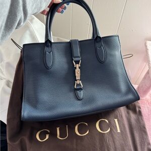 Gucci Dark Blue Leather Satchel